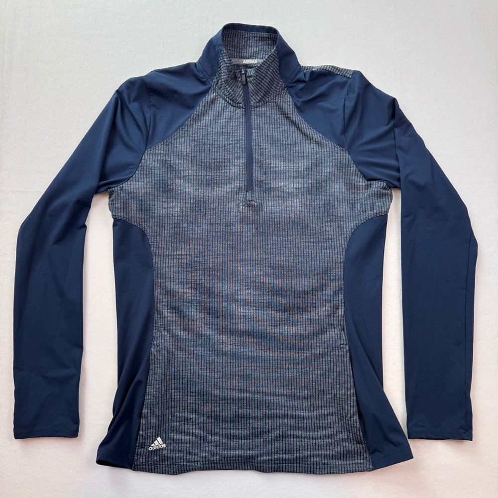 Women’s Adidas Blue and Gray Medium Half-Zip Pullover